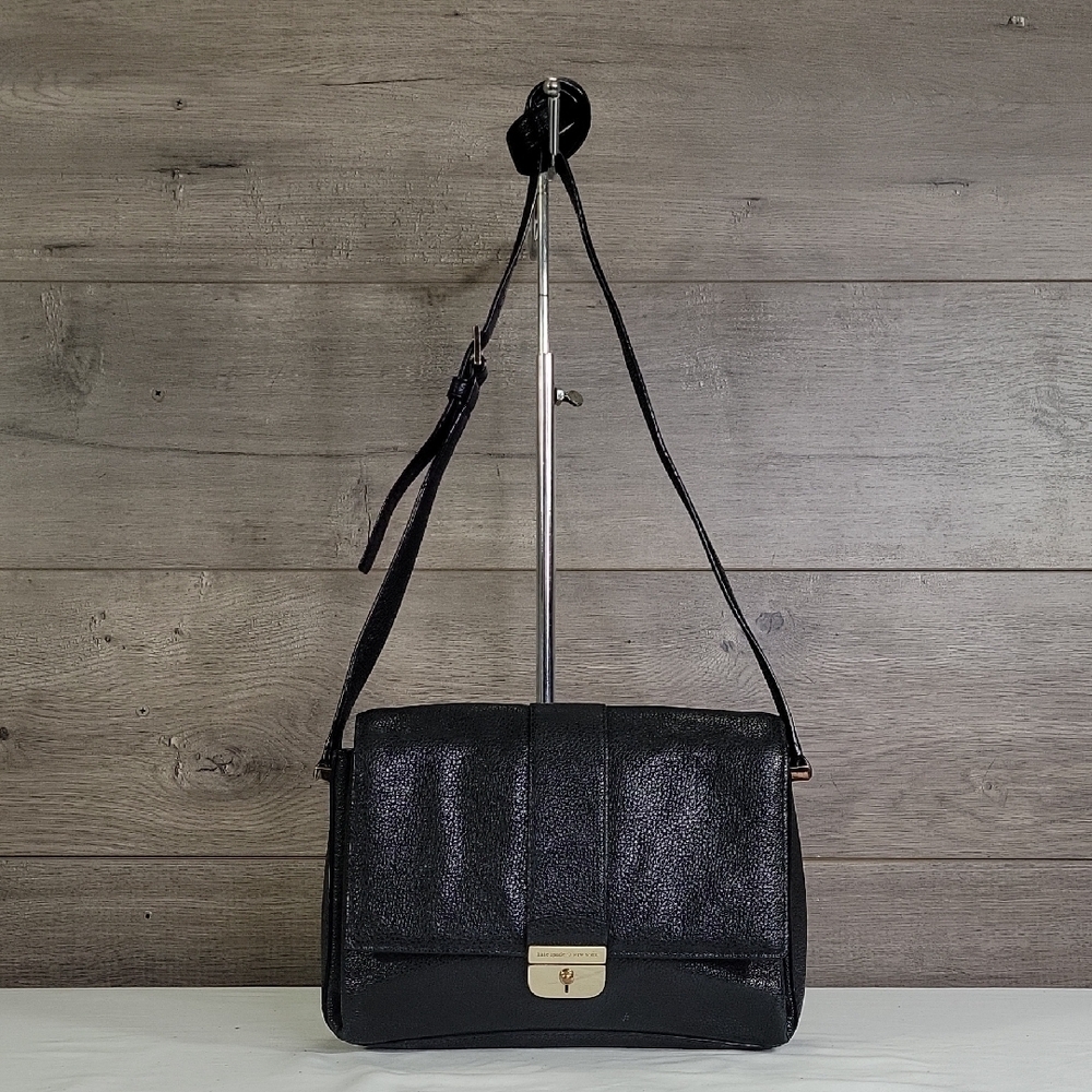 Kate Spade New York Milna Lovett Street Black Leather Shoulder Bag Handbag Purse